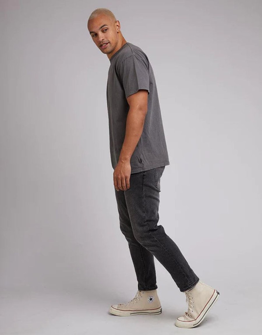 Men ABrand Jeans | A Cropped Straight-Big Calm-Faded Black