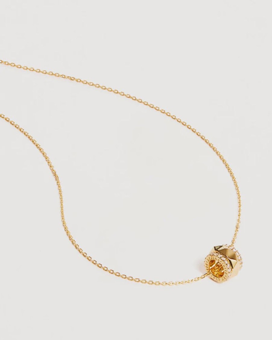 Women By Charlotte Jewellery | By Charlotte 18K Gold Vermeil One Breath At A Time Spinning Meditation Necklace