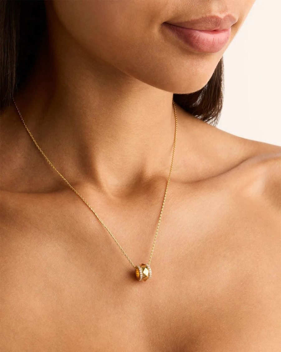 Women By Charlotte Jewellery | By Charlotte 18K Gold Vermeil One Breath At A Time Spinning Meditation Necklace