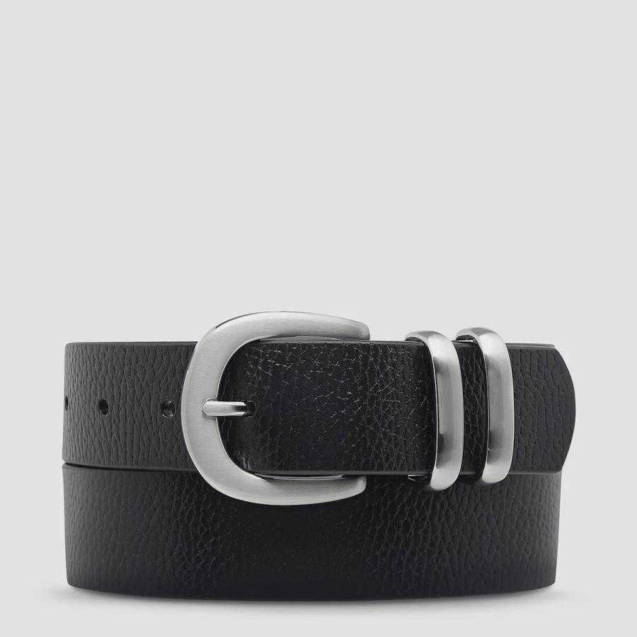 Women Status Anxiety Belts | Status Anxiety Let It Be Belt-Black/Silver