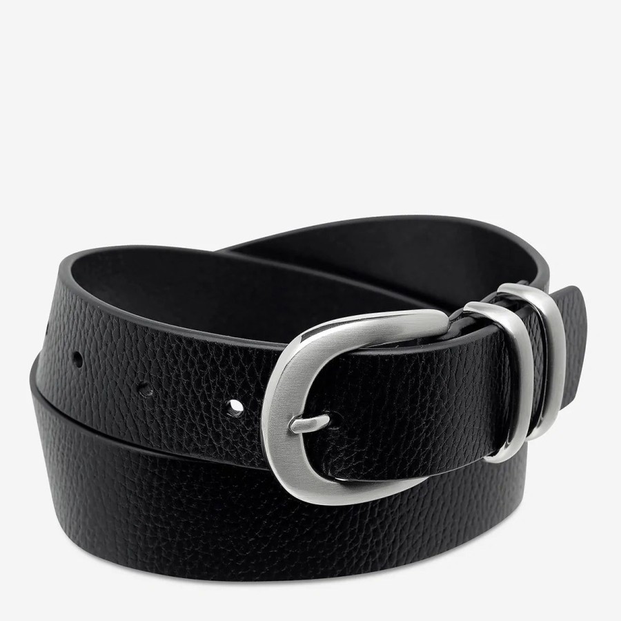 Women Status Anxiety Belts | Status Anxiety Let It Be Belt-Black/Silver