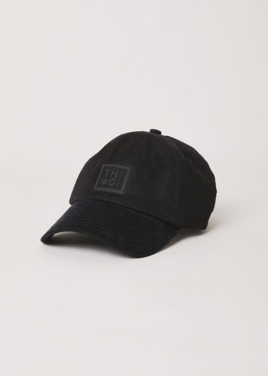 Men Afends Caps | Asta Hemp 6 Panel Cap-Black