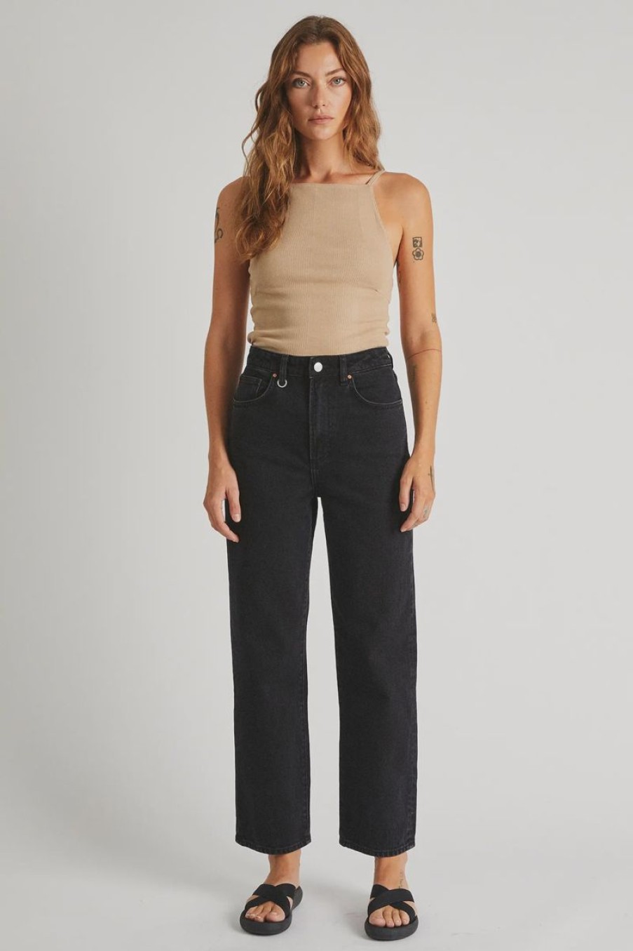 Women Neuw Denim Jeans | Edie Straight- Black Earth