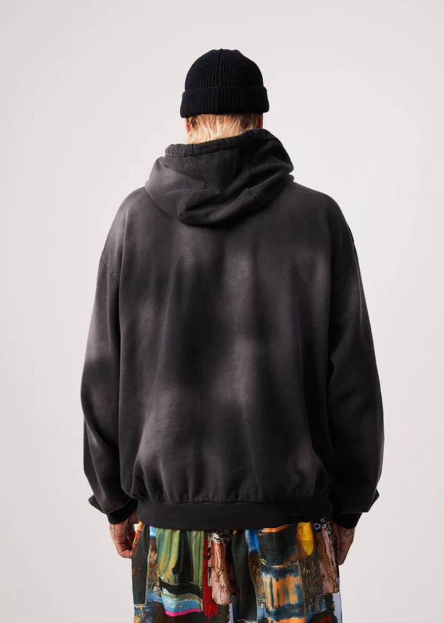 Men Afends Jumpers | Millions Recycled Pull On Hood-Worn Black