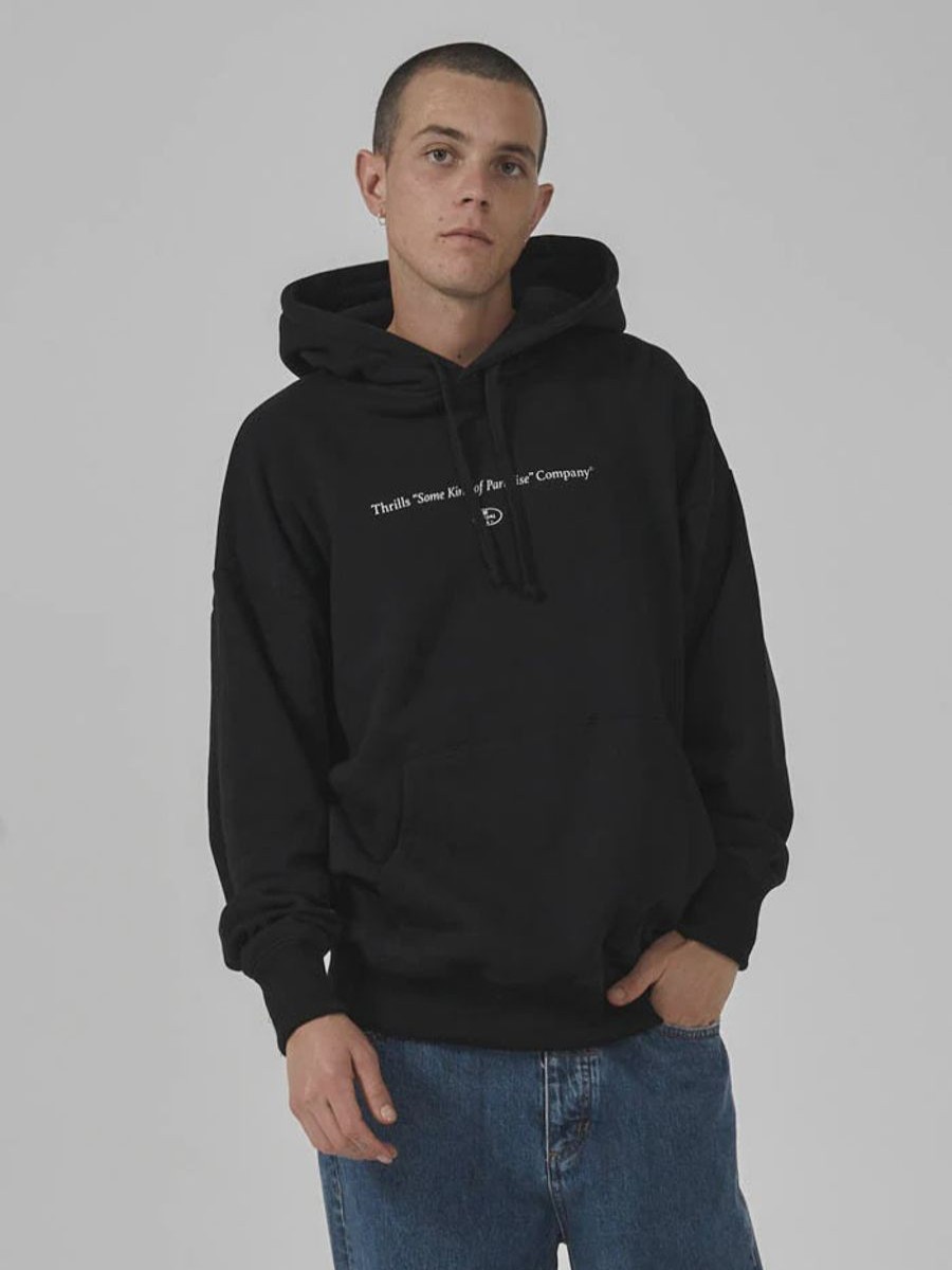 Men THRILLS Jumpers | Some Kind Of Paradise Slouch Pull On Hood-Black