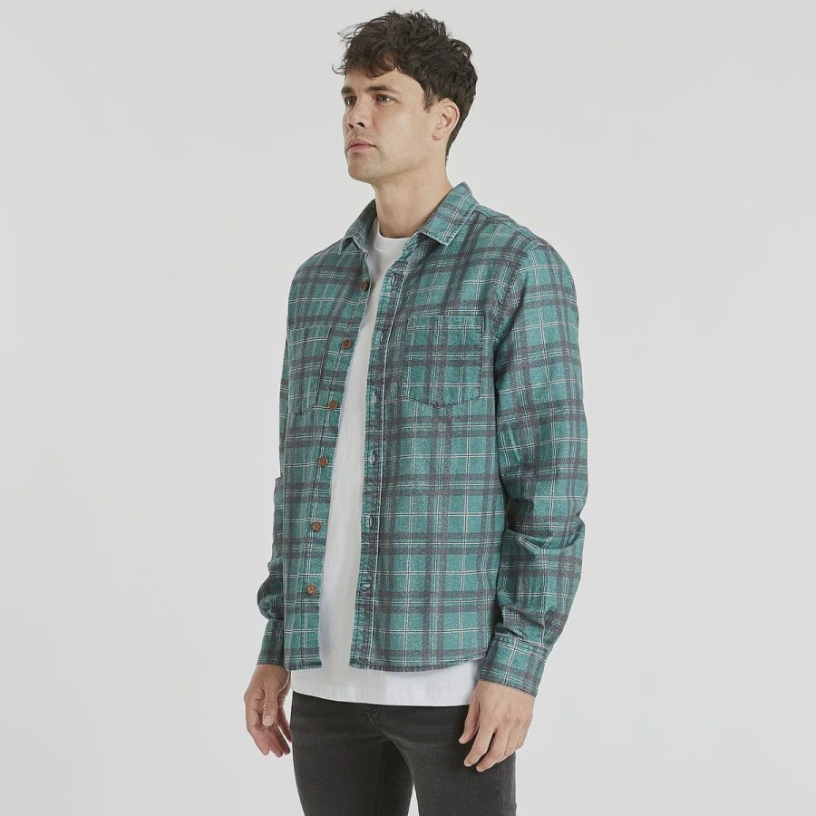 Men Kiss Chacey Shirts | Trusted Casual L/S Shirt-Silver Pine Check