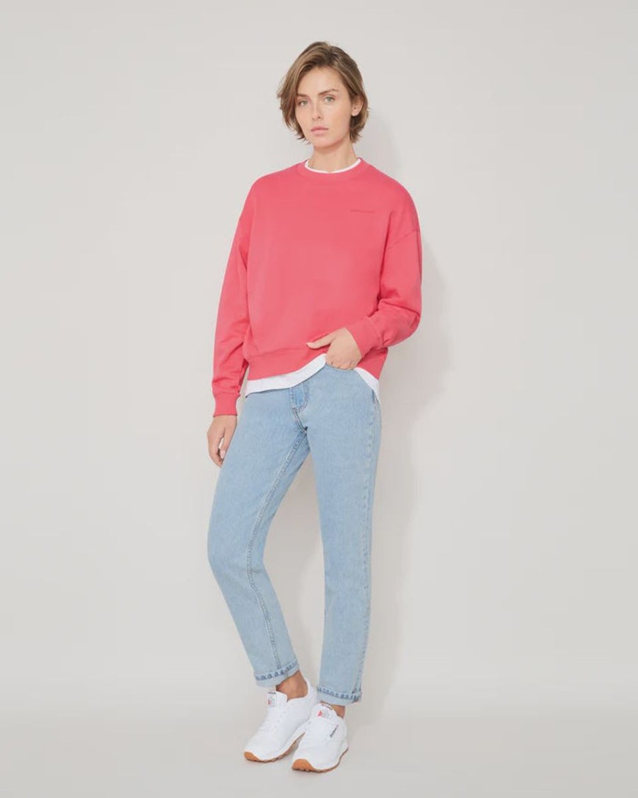 Women Jac+Mooki Jumpers | Jac + Mooki Essential Crew Sweatshirt-Rogue Red