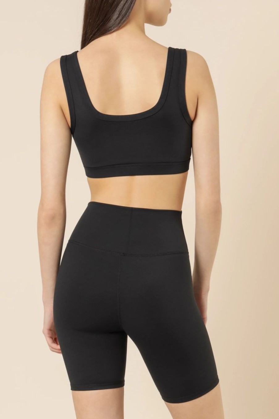 Women Nude Lucy Activewear | Nude Active Crop Top- Black