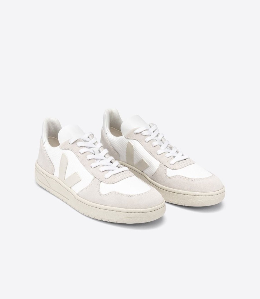 Footwear Veja | Veja V-10 B Mesh Sneaker-White Natural/Pierre