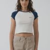 Women THRILLS Tees | Thrills Oblique Raglan Tee- Sea Blue