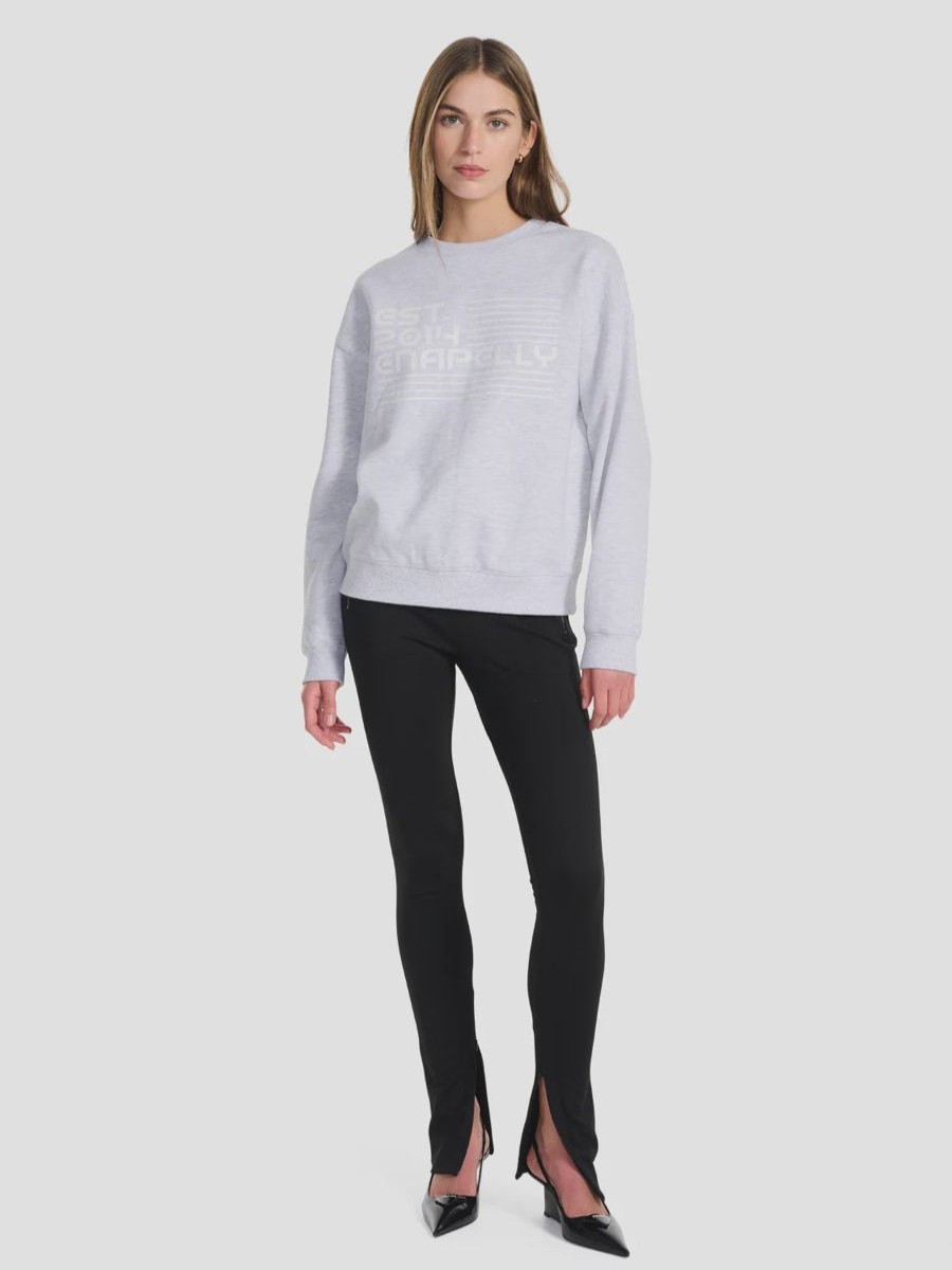 Women Ena Pelly Jumpers | Ena Pelly Quinn Pelly Relaxed Sweater- White Marle