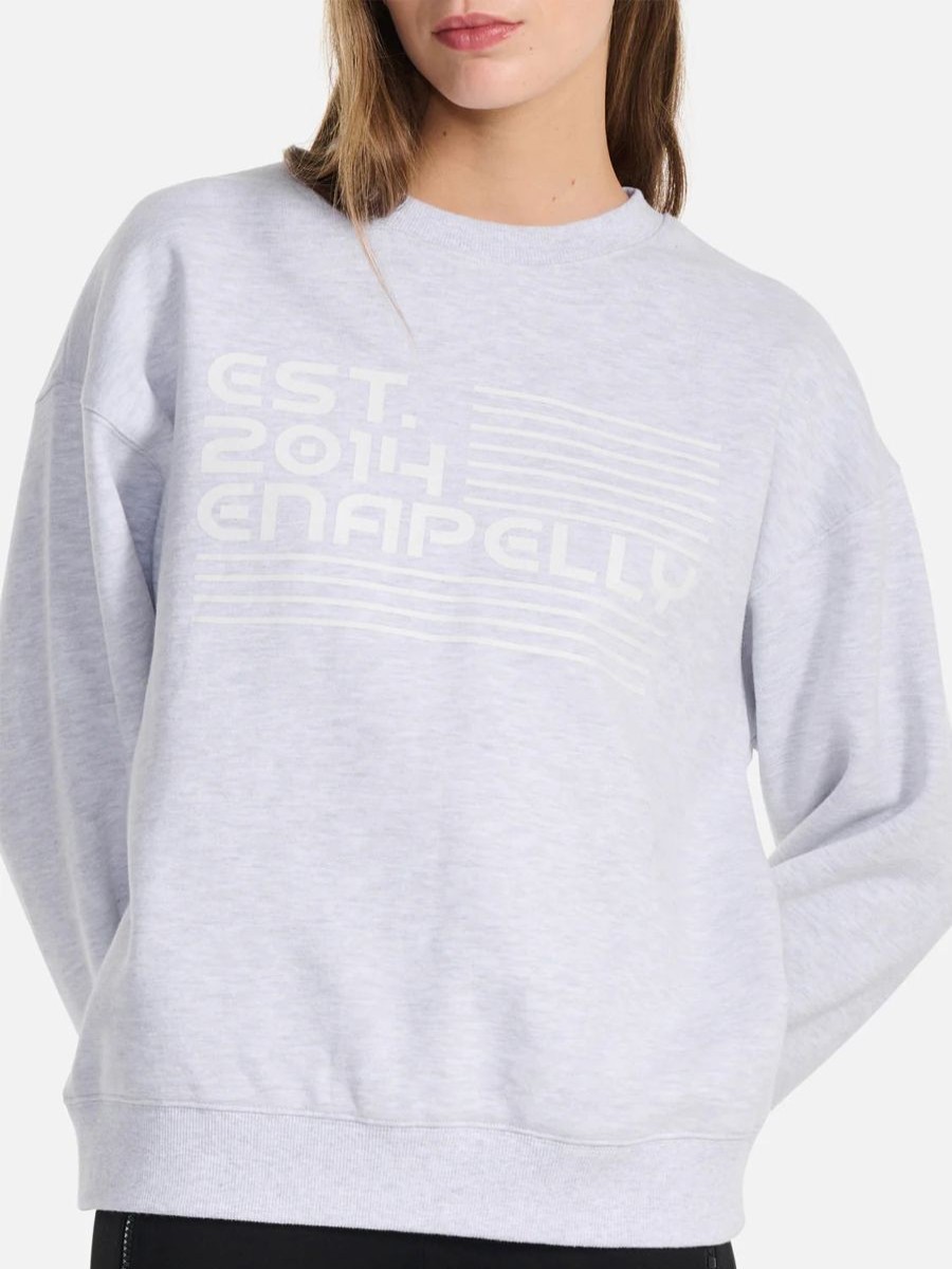 Women Ena Pelly Jumpers | Ena Pelly Quinn Pelly Relaxed Sweater- White Marle