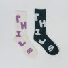 Women THRILLS Socks | Thrills Vibrations 2 Pack Socks- Heritage White- Deep Emerald