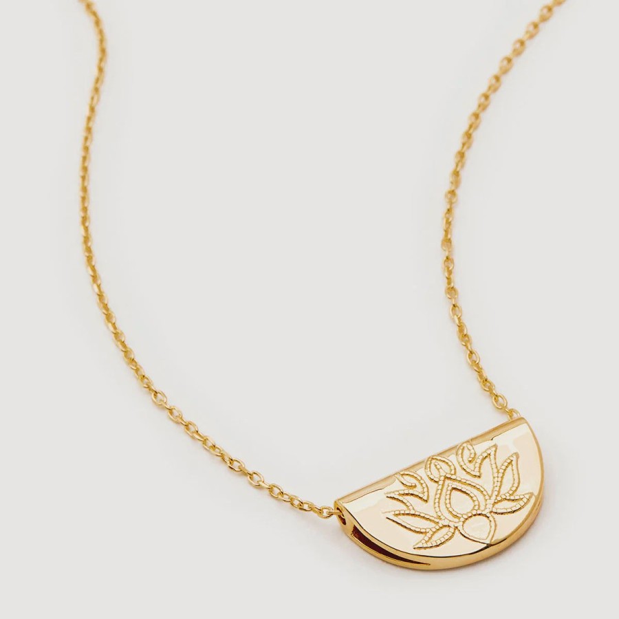 Women By Charlotte Jewellery | By Charlotte Lotus Short Necklace-18K Gold Vermeil