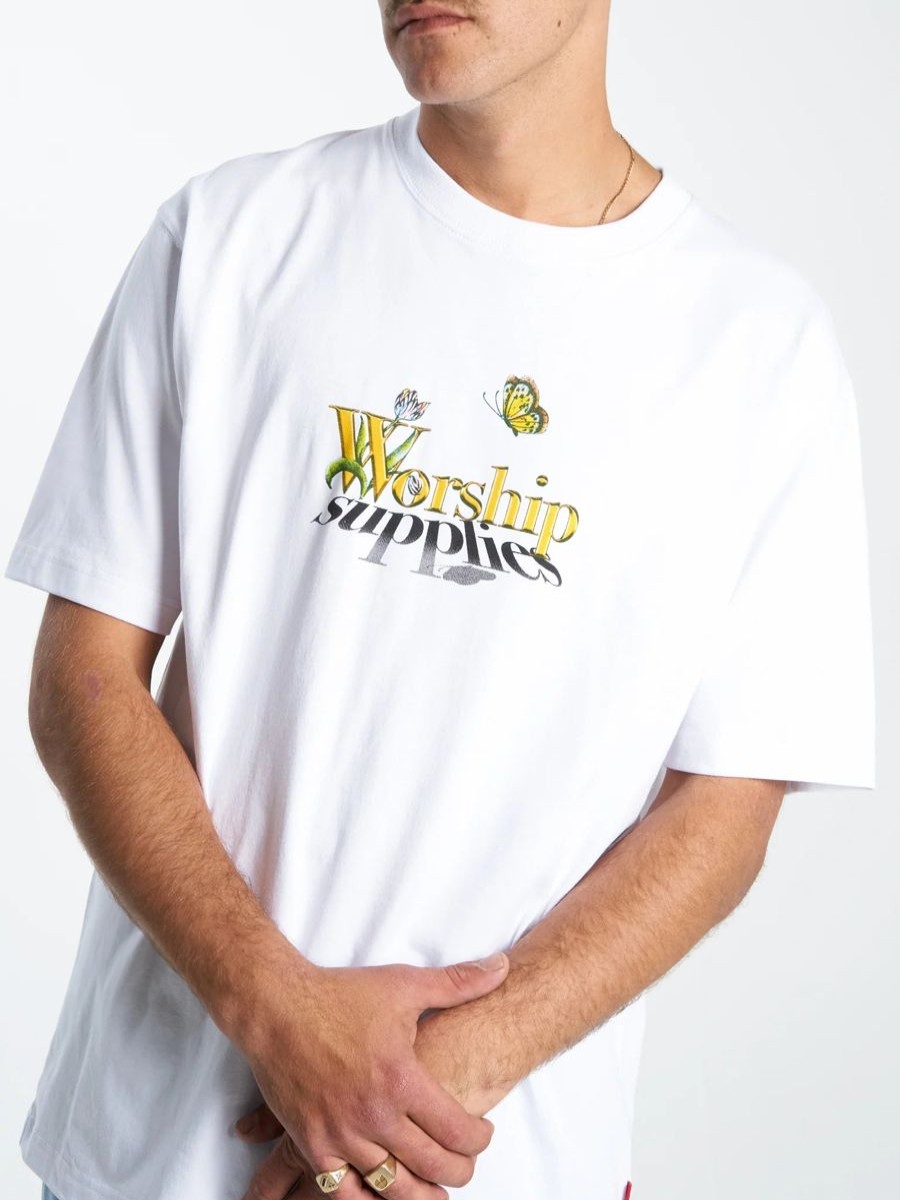 Men Worship Tees | Worship Supplies Flutterby Tee-White