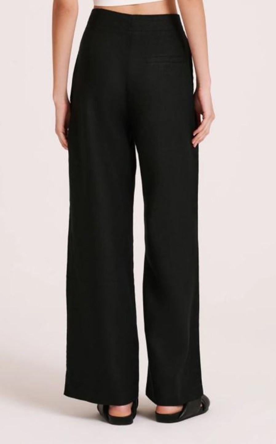 Women Nude Lucy Pants | Nude Lucy Amani Tailored Linen Pant- Black