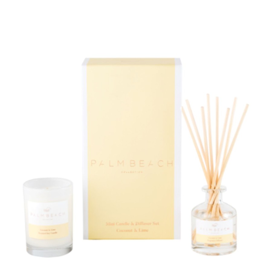 Lifestyle Palm Beach | 90G Mini Candle And 50Ml Fragrance Diffuser Gift Pack-Coconut & Lime