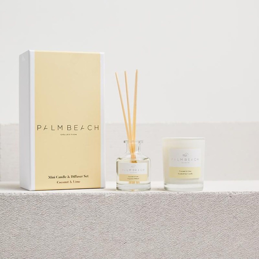 Lifestyle Palm Beach | 90G Mini Candle And 50Ml Fragrance Diffuser Gift Pack-Coconut & Lime