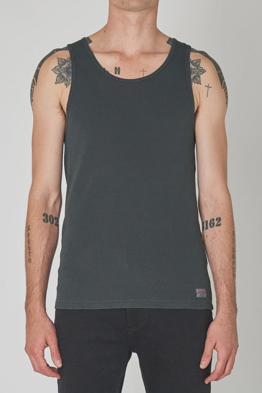 Men Rollas Tees | Trade Rib Tank-Sulphur Black