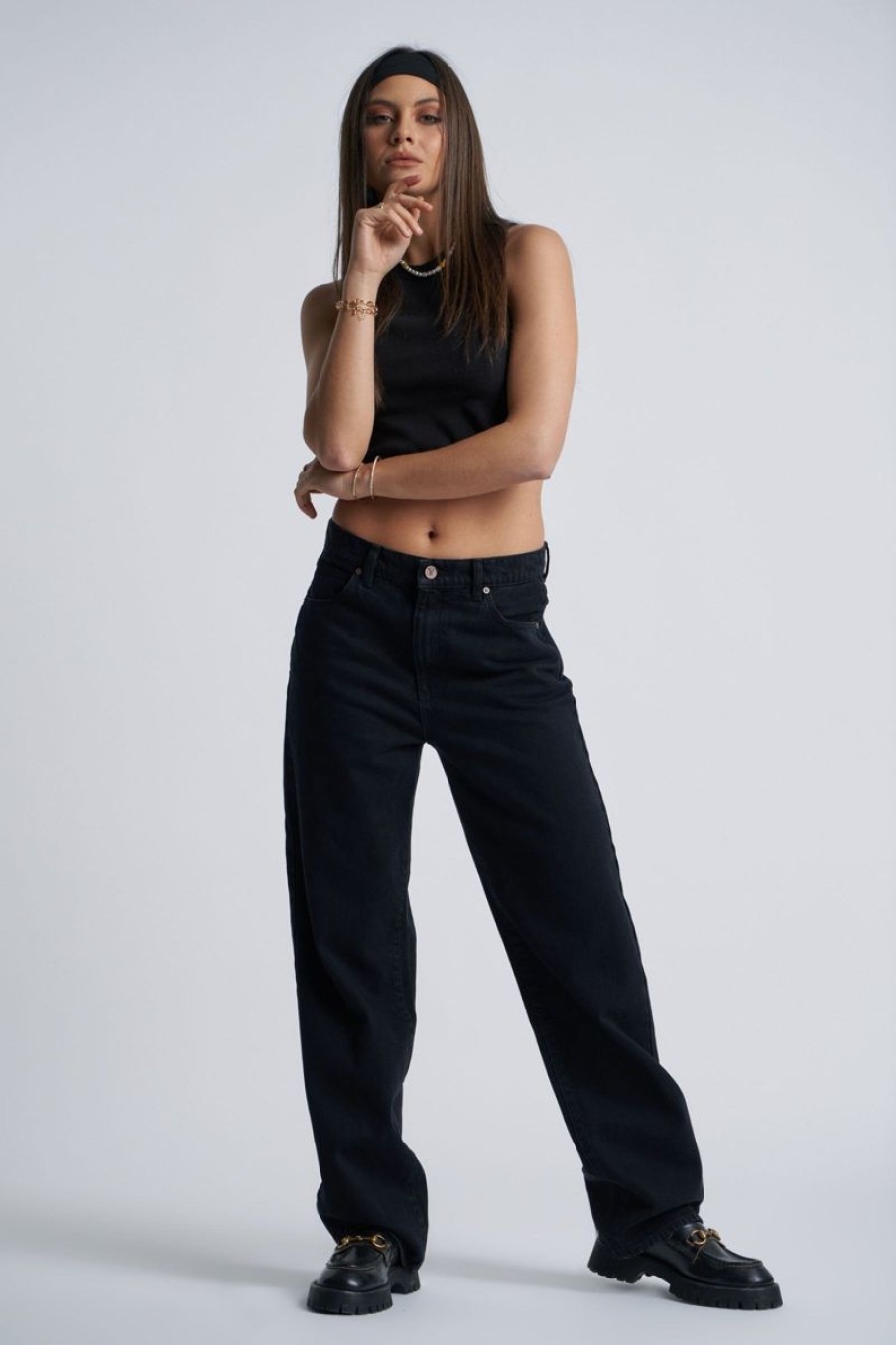 Women ABrand Jeans | A Slouch Jean-Black