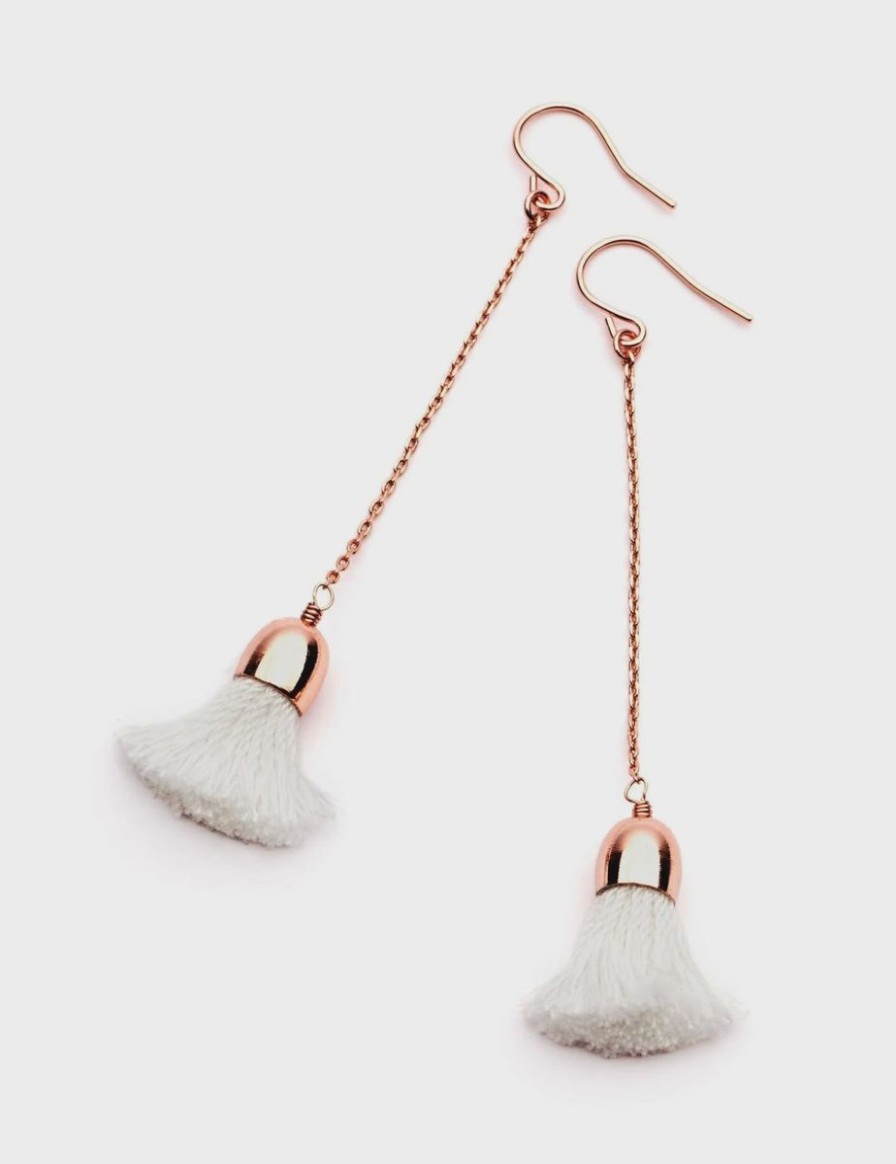 Women Dear Addison Jewellery | Candytuft Earrings- White/Rose Gold