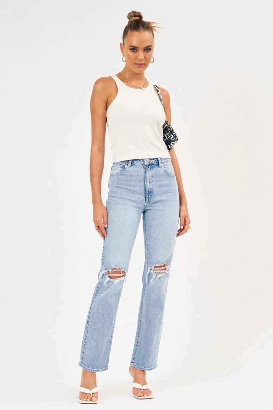 Women ABrand Jeans | Abrand A 94 High Straight Jean-Gina Rip