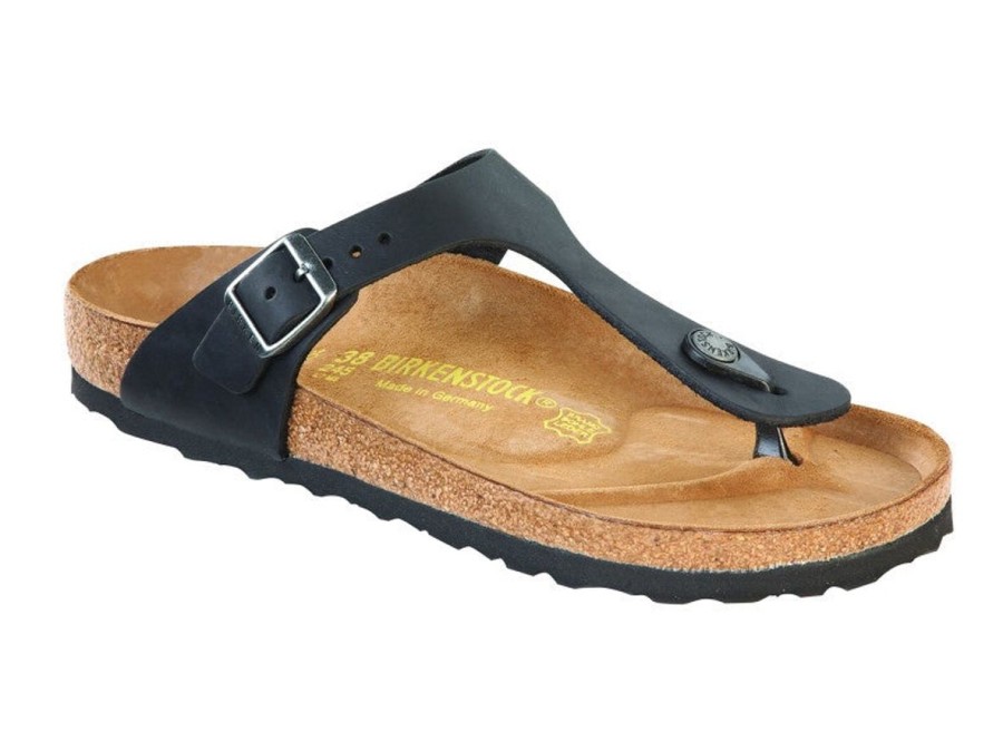 Footwear Birkenstock Gizeh | Birkenstock Gizeh-Oiled Leather-Black Regular