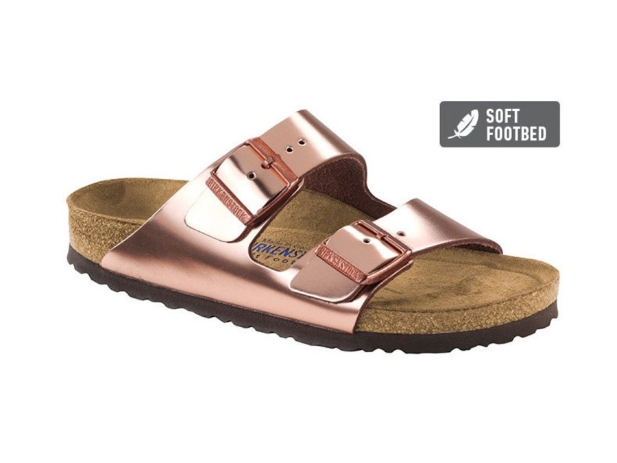 Footwear Birkenstock Arizona | Birkenstock Arizona Bs Sfb-Metallic Copper Narrow