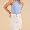 Women Mink Pink Tops | Evie Knit Tank-Blue