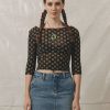 Women THRILLS Tops | Thrills Jasmine Mesh Top-Black