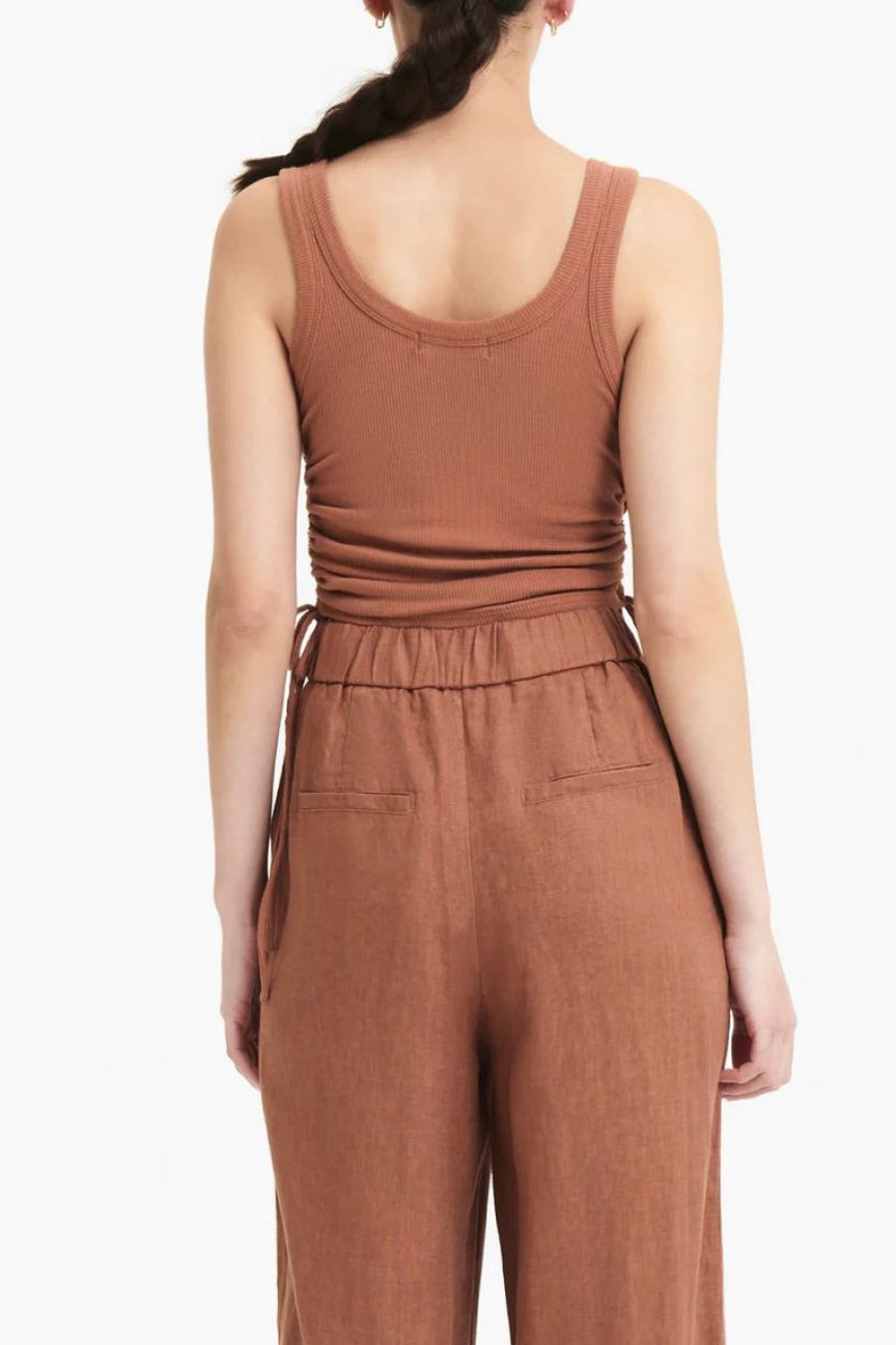 Women Nude Lucy Tops | Mika Drawstring Tank-Terracotta