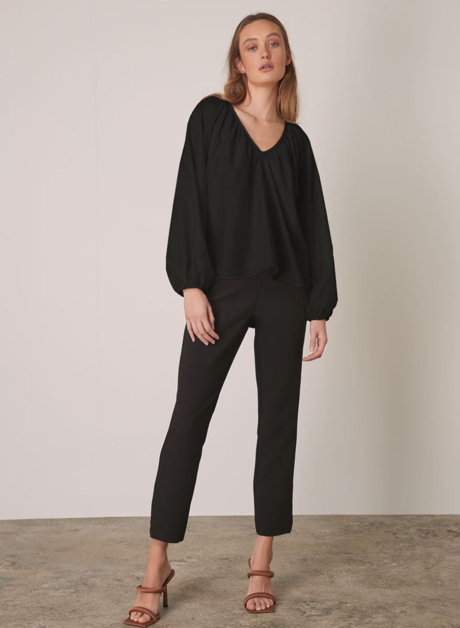 Women Esmaeé Shirts And Blouses | Irena V-Neck Blouse-Black