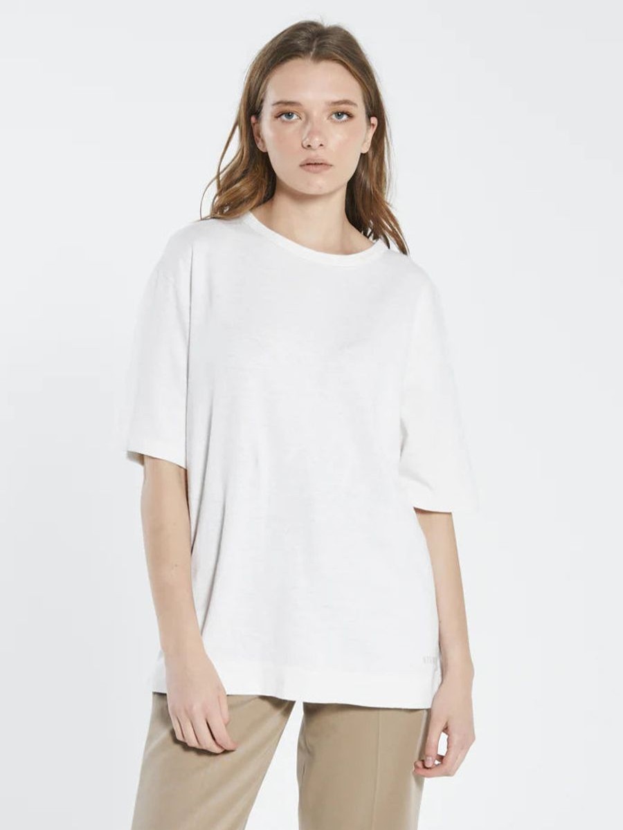 Women THRILLS Tees | Hemp Heavyweight Box Tee-Dirty White