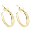 Women Pastiche Jewellery | Rippling Stream Hoops- Gold