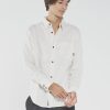 Men THRILLS Shirts | Hemp Minimal Thrills Oversized Long Sleeve Shirt- Unbleached