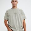 Men Neuw Denim Tees | Samo Embroidery Tee-Latte