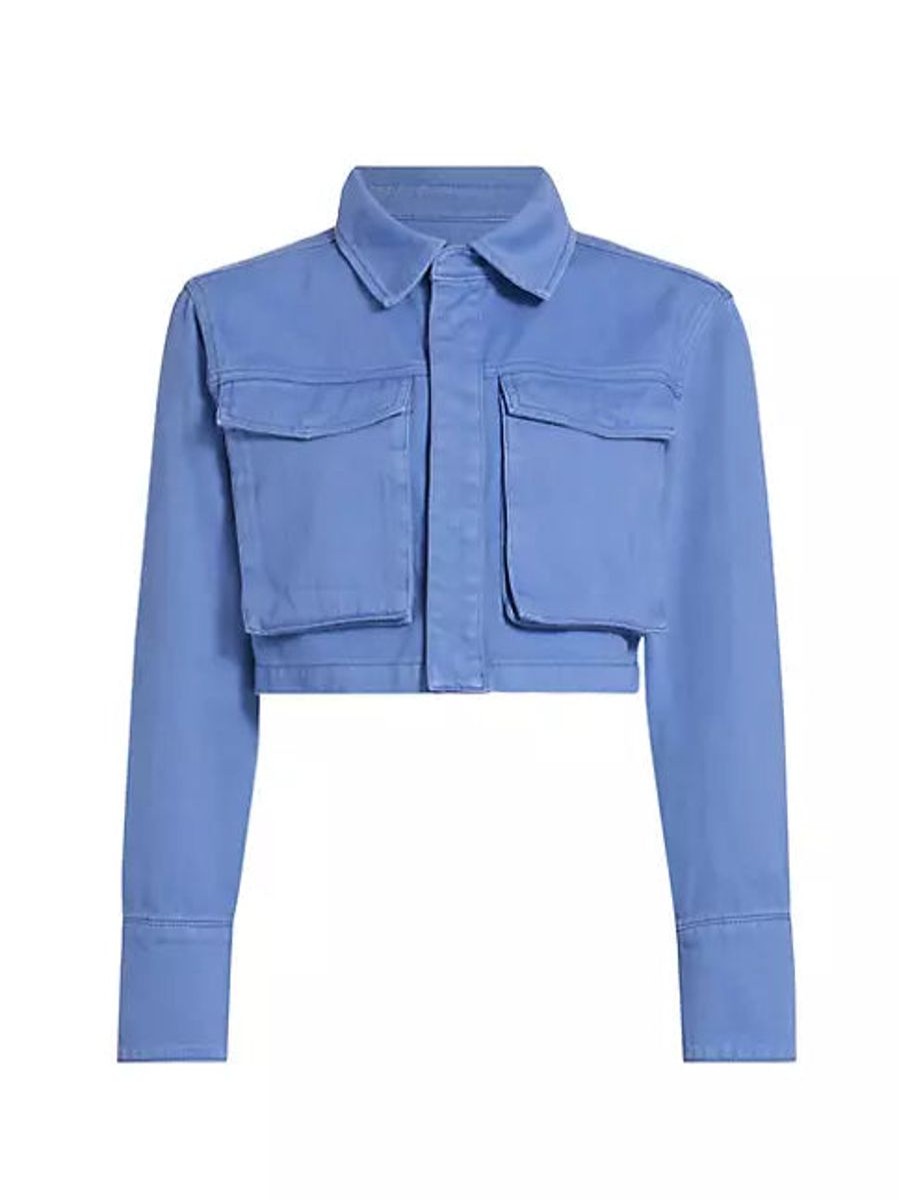 Women Ena Pelly Jackets, Coats & Blazers | Ena Pelly Monica Denim Cropped Jacket- Dazzling Blue