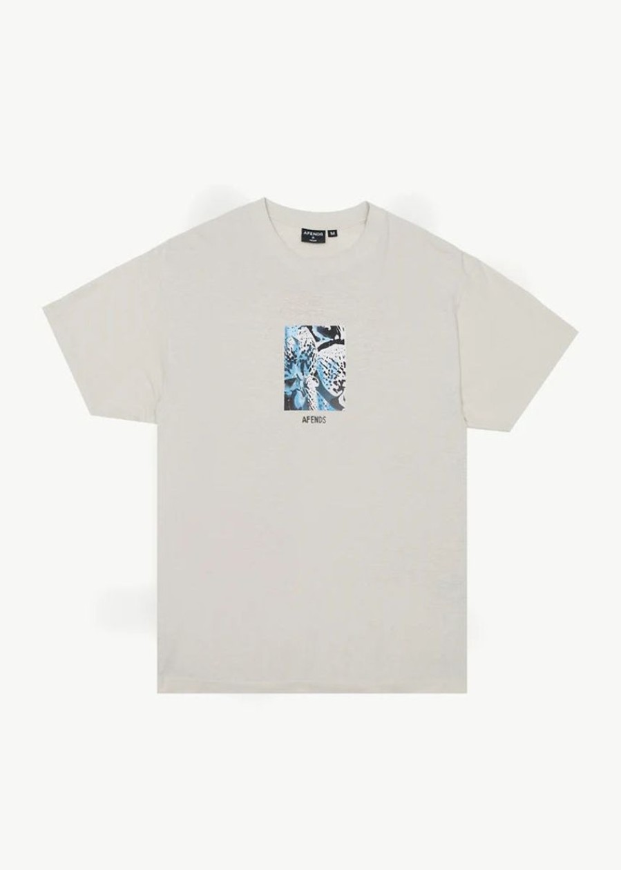 Men Afends Tees | Afends Dossy Hemp Box Fit Tee-Moonbeam