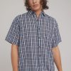 Men THRILLS Shirts | Thrills Split Decision Short Sleeve Shirt- Blue