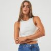 Women Afends Tops | Jassy Hemp Rib Singlet-Off White