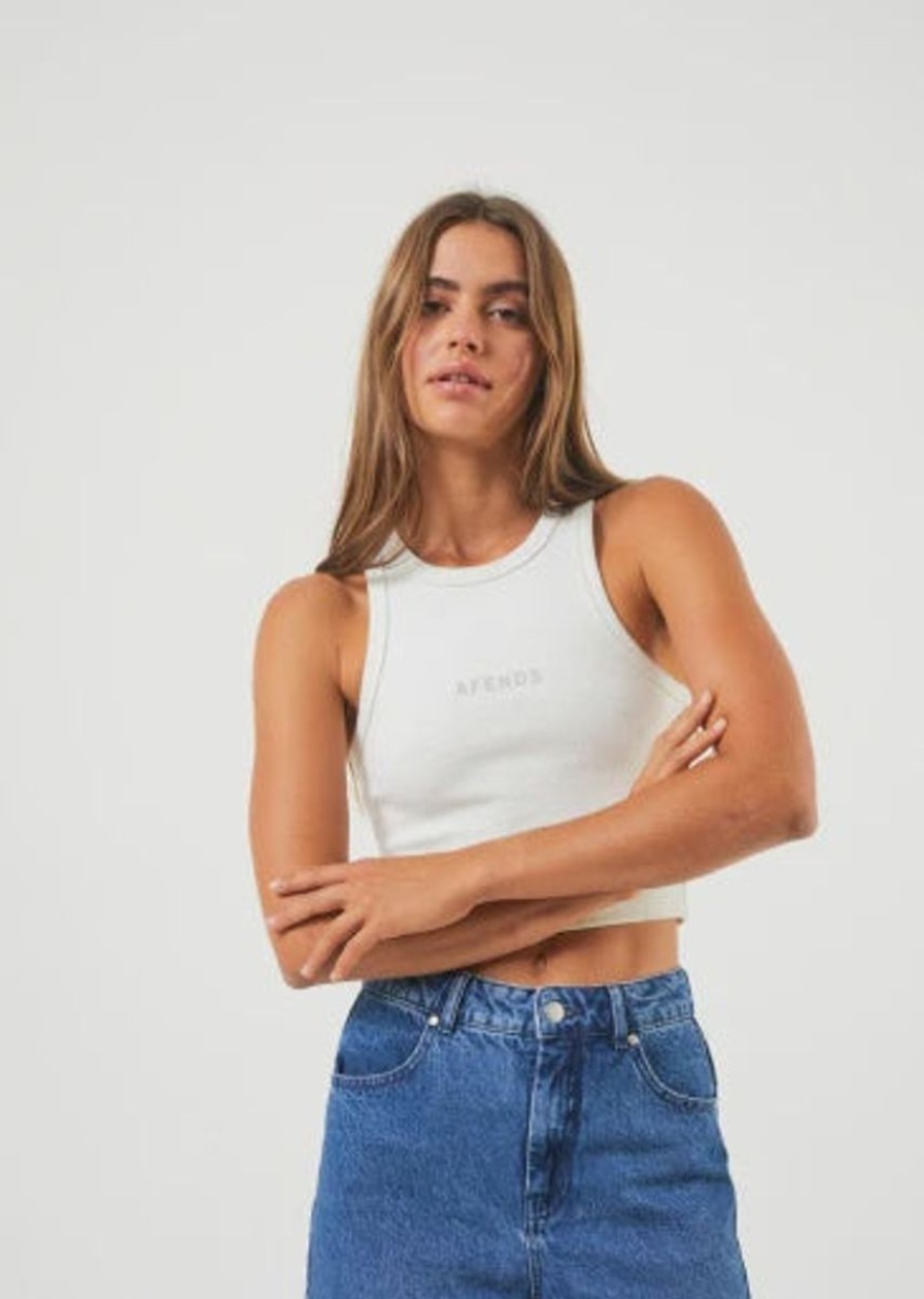 Women Afends Tops | Jassy Hemp Rib Singlet-Off White