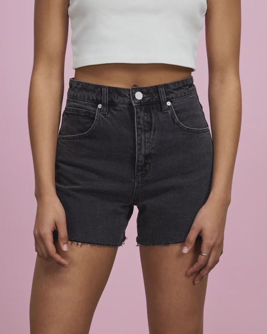 Women ABrand Denim Shorts | A Venice Short-Janet-Faded Black