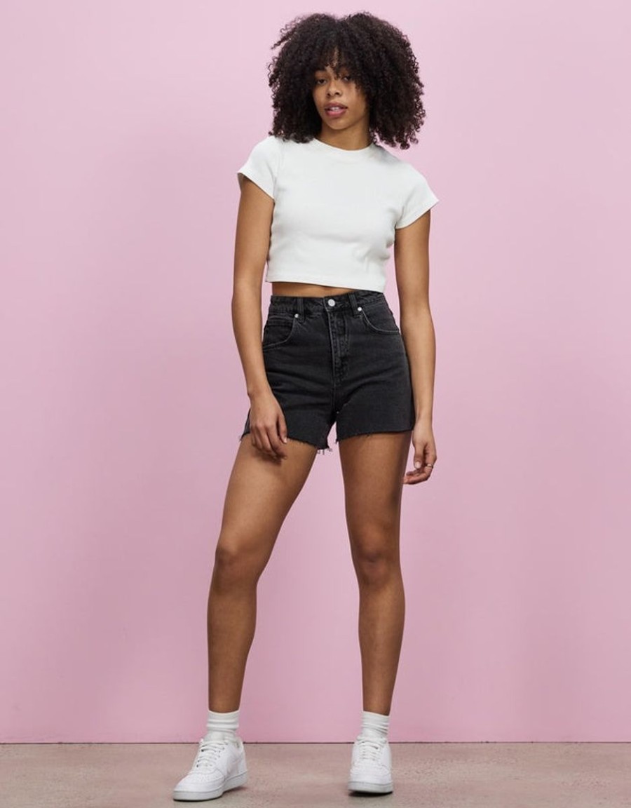 Women ABrand Denim Shorts | A Venice Short-Janet-Faded Black