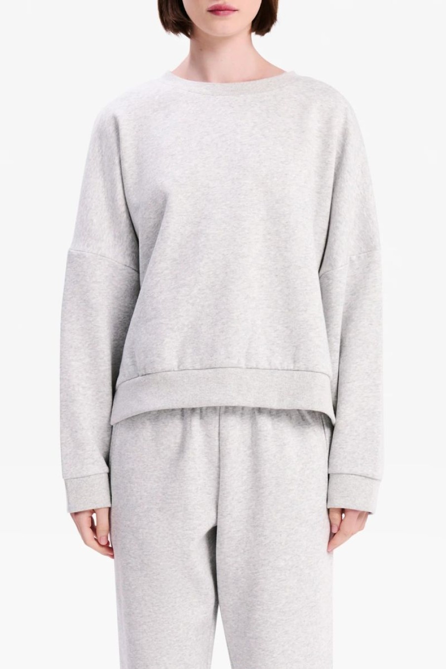 Women Nude Lucy Jumpers | Carter Classic Oversized Sweat-Grey Marle