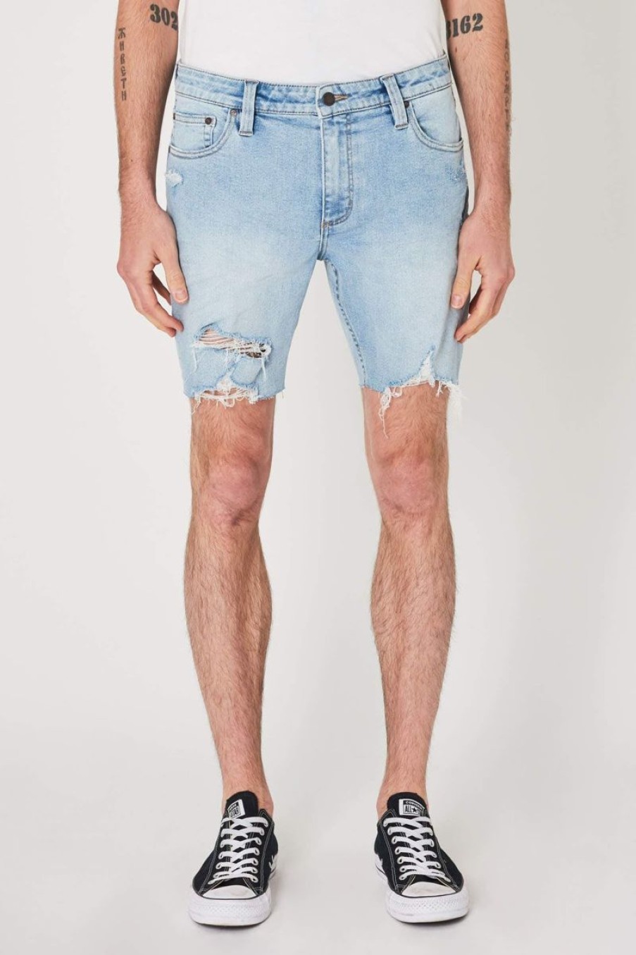 Men Rollas Denim Shorts | Rolla'S Tim Slims Denim Short-Cali Blue