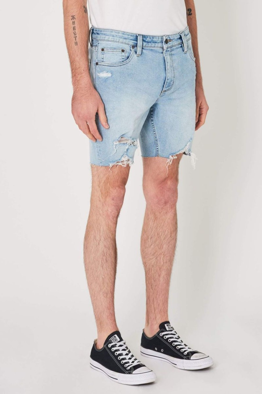 Men Rollas Denim Shorts | Rolla'S Tim Slims Denim Short-Cali Blue