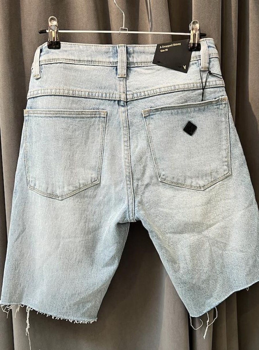 Men ABrand Denim Shorts | A Dropped Skinny Short- Hustler Light Vintage Blue