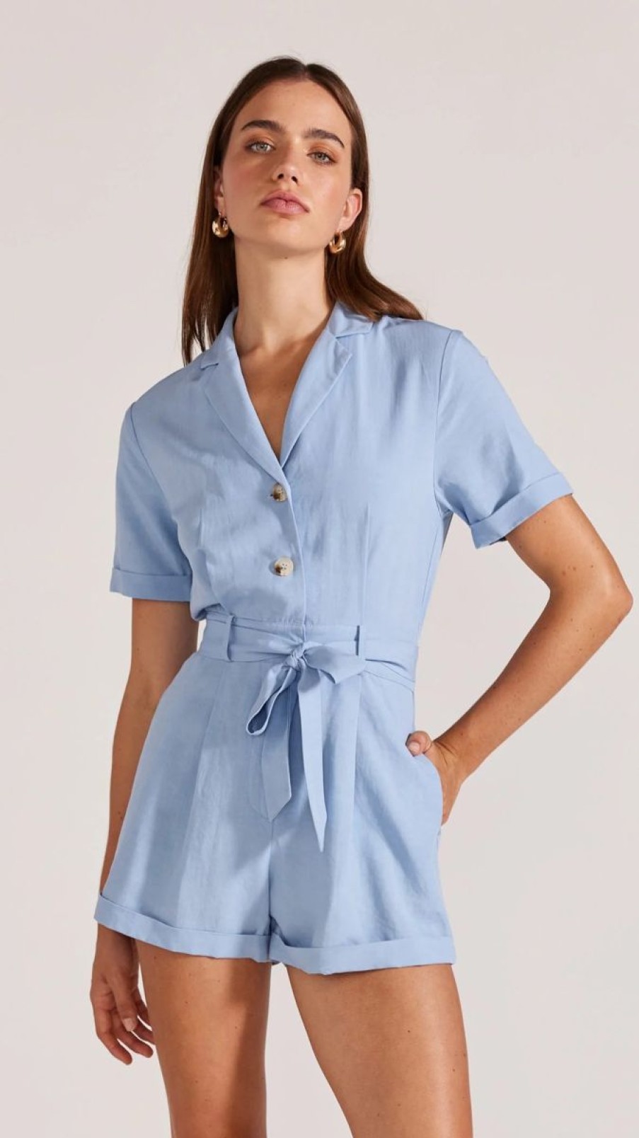 Women Staple the Label Jumpsuits/Playsuits | Staple The Label Priya Playsuit-Blue