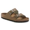 Footwear Birkenstock Arizona | Birkenstock Arizona Vintage Wood Faded Khaki Natural Leather Narrow