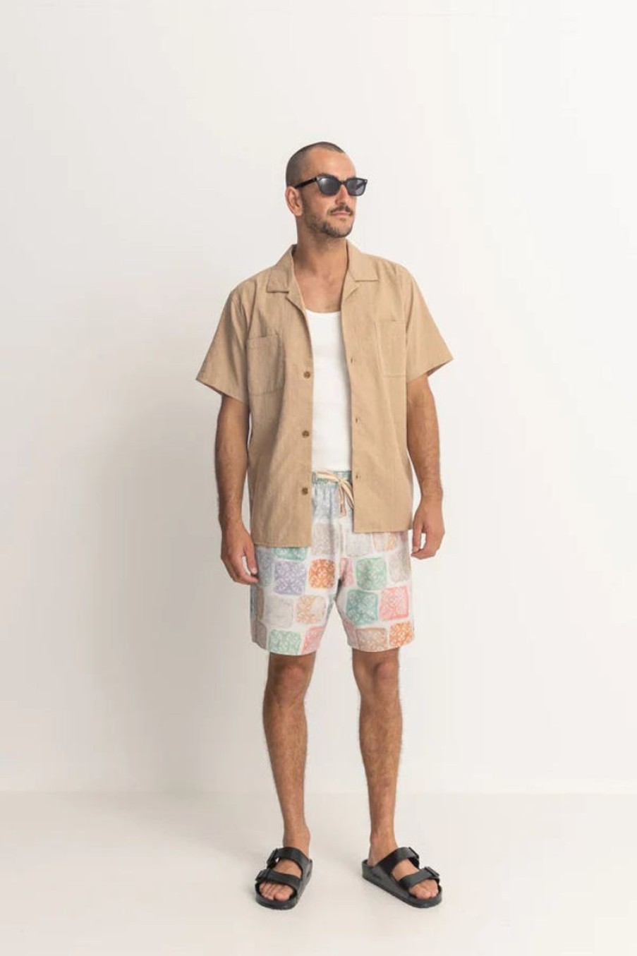 Men Rhythm Shirts | Rhythm Venice Short Sleeve Shirt-Sand